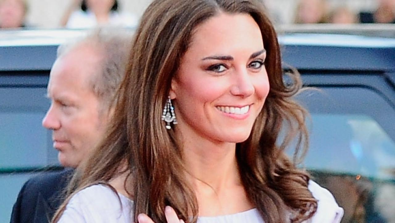 Kate in 2011 wearing the late Queen’s earrings. Picture: Kevork Djansezian/Getty Images