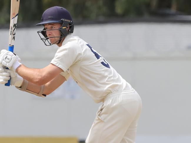 At the crease for Geelong. Picture Mark Wilson