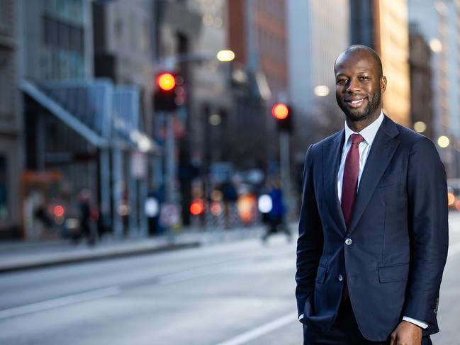 Bruce Djite Head pf the Committee for Adelaide says the city has to become more dynamic, on August 9th, 2022, on Currie Street in Adelaide.Picture: Tom Huntley