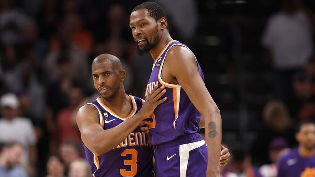 Chris Paul and Kevin Durant of the Phoenix Suns. Picture: Christian Petersen/Getty Images