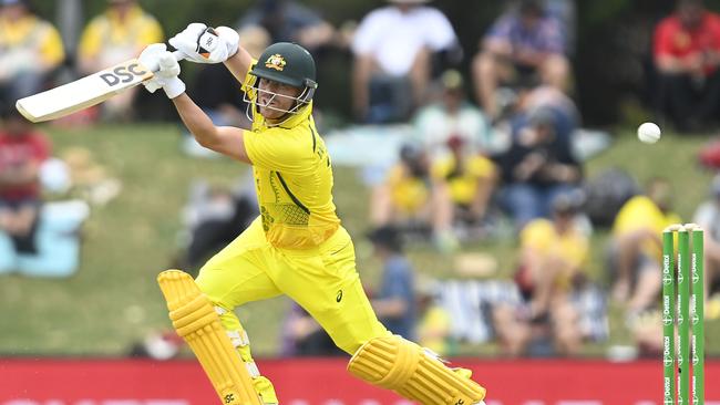 David Warner of Australia. Photo by Ian Hitchcock/Getty Images