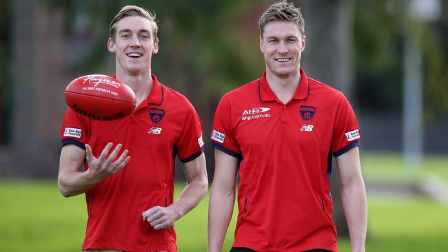 Demon brothers Oscar and Tom McDonald in 2016. Picture: Wayne Ludbey