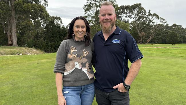 Tassal Maintenance Manager Adam Saltmarsh with his wife Samantha. Picture: Simon McGuire