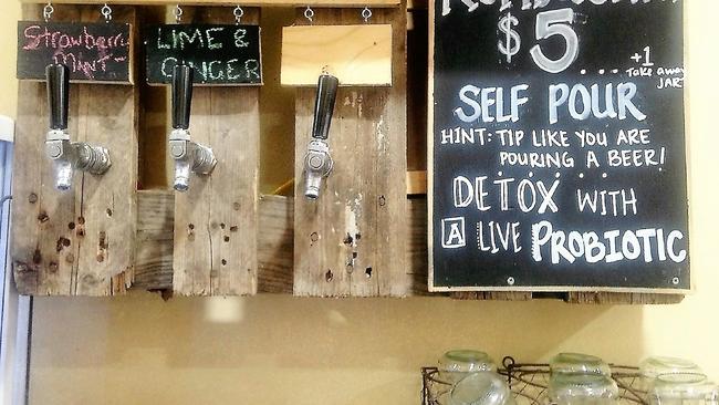 Three types of kombucha is on tap.