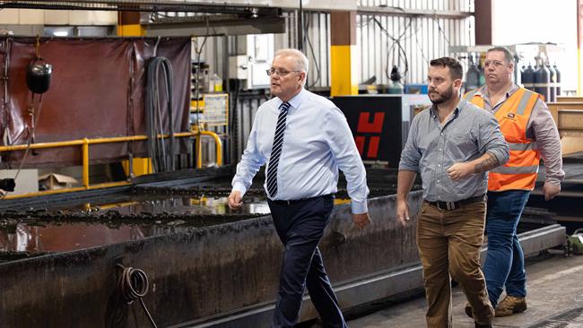 Fromer Scott Morrison in Herbert withPhillip Thompson OAM MP. Picture: Jason Edwards