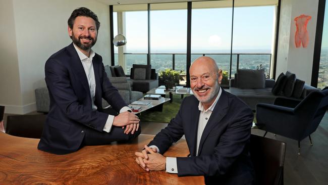 Michael (right) and Matt Heine are joint managing directors of Netwealth. Picture: Stuart McEvoy/The Australian.