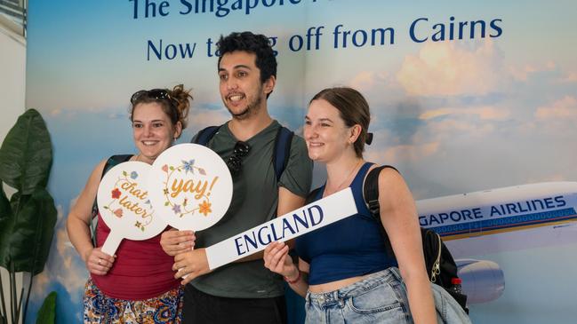 Passengers connecting through Singapore from England with Singapore Airlines land in Cairns. Photo: Supplied