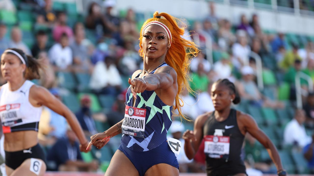 Sprinter Sha'Carri Richardson will not be able to participate in the 100-meter event at the 2020 Tokyo Olympics after testing positive for marijuana. Picture: Getty Images