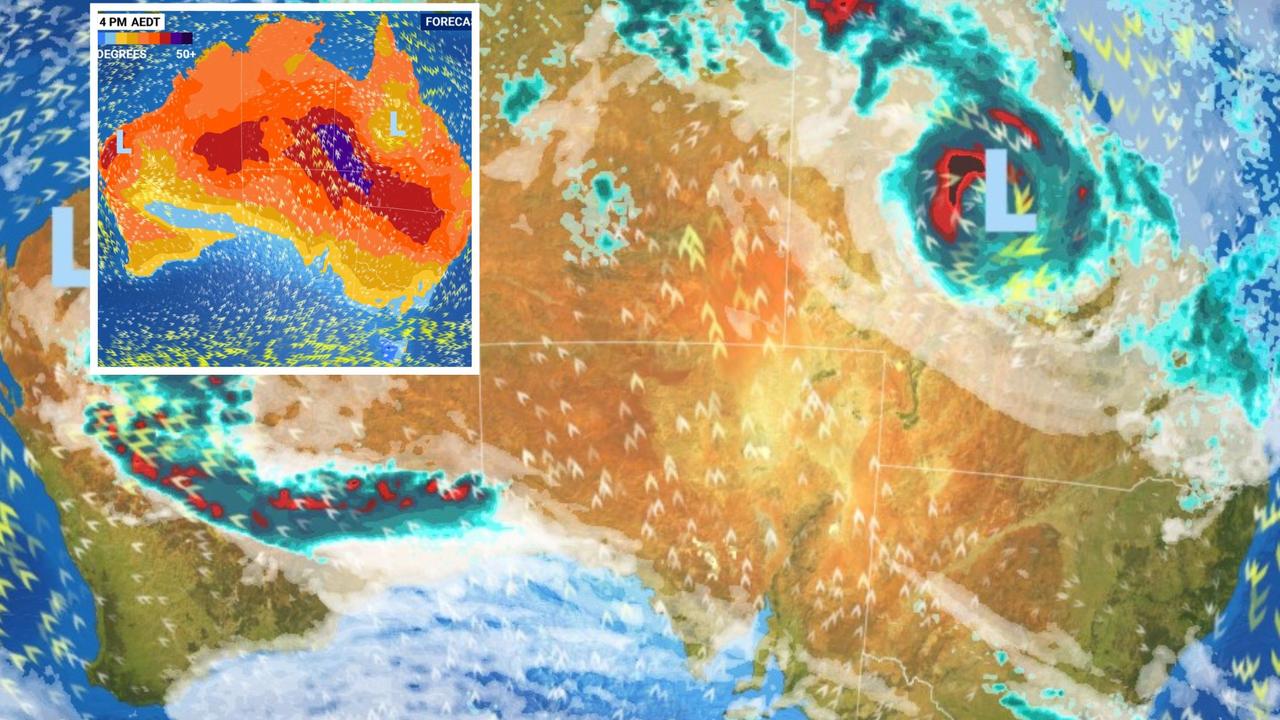 Temperatures will build into the 30s in NSW on January 26, but this will likely be offset by a southerly change in the day. Picture: Sky News Weather.