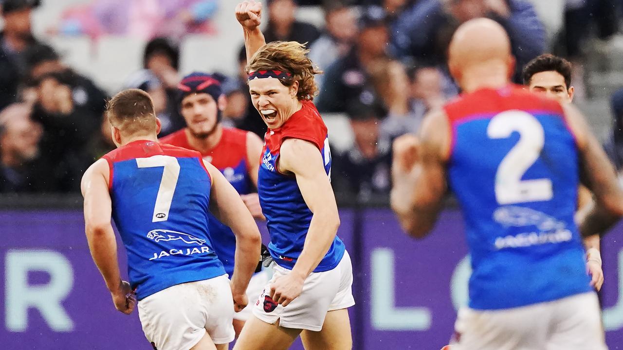 Jayden Hunt kicked the matchwinning goal. Photo; Michael Dodge/Getty Images.