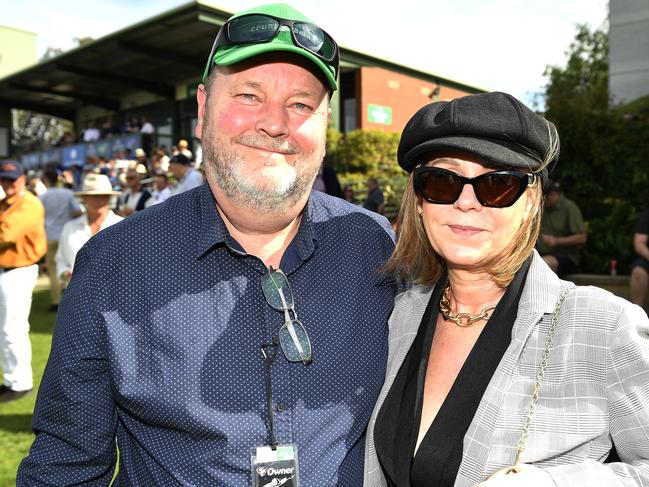 Andrew and Danielle Russell at the 2024 Seymour Cup. Picture: Andrew Batsch