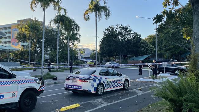 Police have declared a crime scene out the front of Crystalbrook Riley. Picture: Andreas Nicola