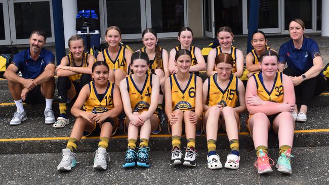 The Gladstone Power girls at the Basketball Queensland under-14 girls state championships in Rockhampton on June 30, 2024.
