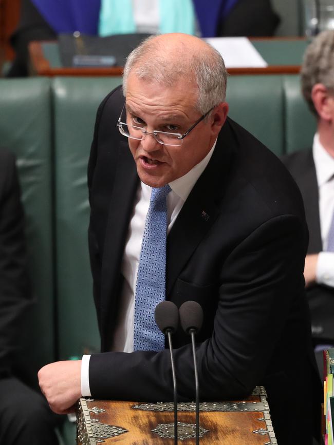 Mr Morrison laid out the achievements of the government, focusing on jobs growth. Picture: Kym Smith