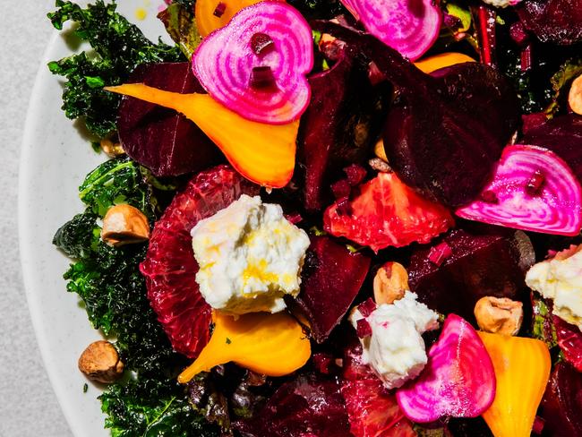 EMBARGO FOR TWAM 03 AUGUST 2024. FEE MAY APPLY. Beetroot salad by chef Lennox Hastie. Photo: Nikki To