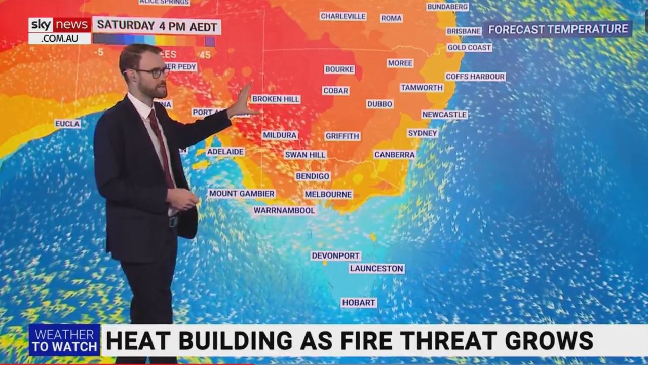 A huge heat surge begins on Thursday and carries through to Sunday in many parts of the east coast. Picture: Sky News