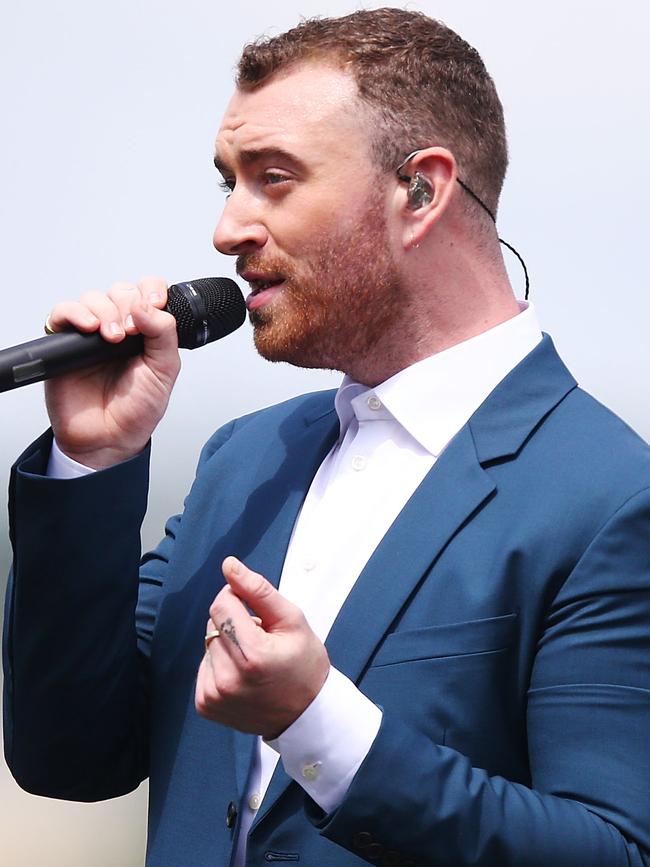 Sam Smith performs during Melbourne Cup Day in 2018.