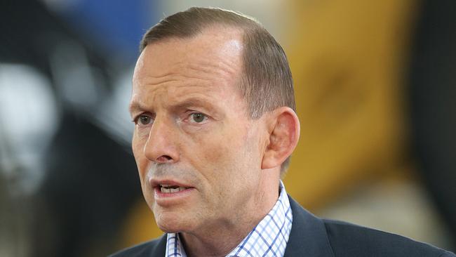 Prime Minister Tony Abbott at the opening of Caval Ridge coal mine at Moranbah. Photographer: Liam Kidston.