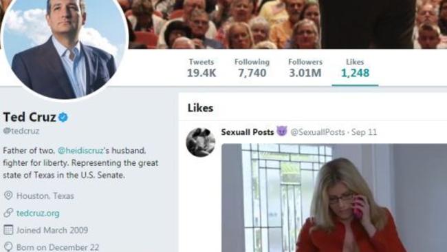 Ted Cruz ‘likes Porn Site On Twitter The Australian 5419