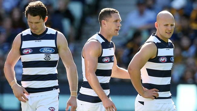 Joel Selwood, Patrick Dangerfield and Gary Ablett are three of the best midfielders in the game. Picture: Michael Klein