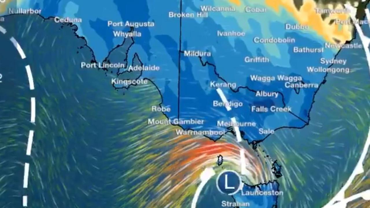 Heavy rain and damaging winds will hit Victoria on Thursday and Friday. Picture: Bureau of Meteorology