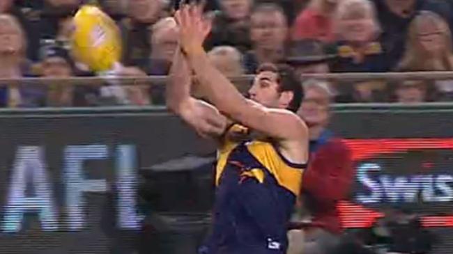 Jack Darling drops a mark under no pressure on Thursday night. Picture: courtesy Channel 7