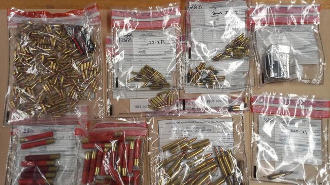 Ammunition found in a raid on a property at Risdon Vale. Picture: Tasmania Police