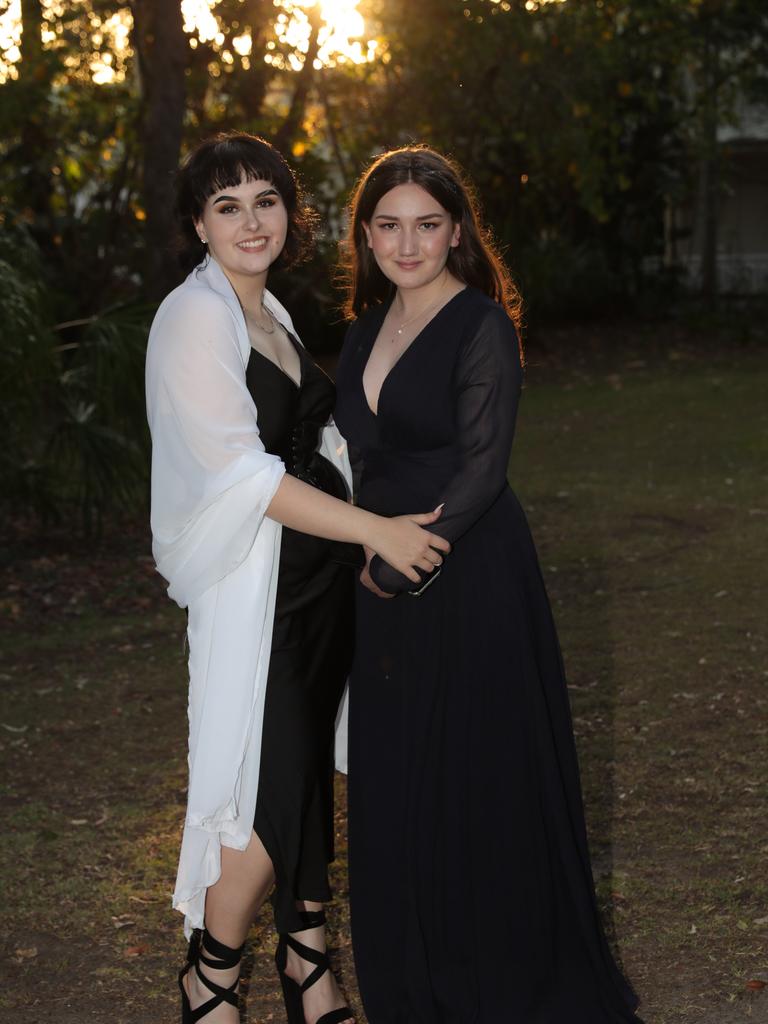 Tamborine Mountain College formal at Intercontinental Resort, Sanctuary Cove. Celine Reid and Meggan Jamieson. Picture Glenn Hampson