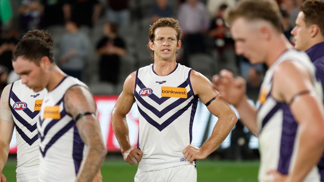 Fyfe struggled as a pure forward for the Dockers in their first round loss. (Photo by Michael Willson/AFL Photos via Getty Images)