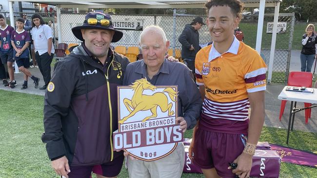 Man of the Match Kingston Seve with Mick Hancock, left, and Phil Hall