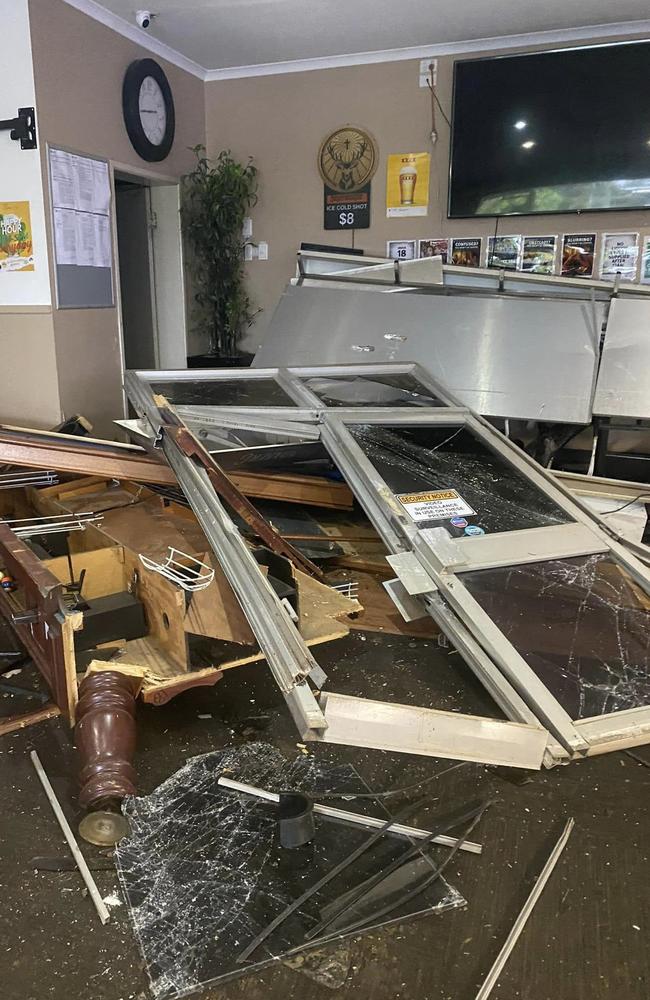 Images showing the damage caused to The Capricorn Hotel after a vehicle crashed through the business on Tuesday, July 2.