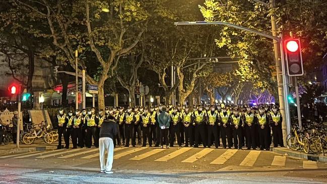 In Shanghai, a crowd chanted calls for China’s leader, Xi Jinping, to step down, a rare act of political defiance reflecting growing public frustration with his ‘zero-Covid’ demands. Protesters were met with a heavy police presence.