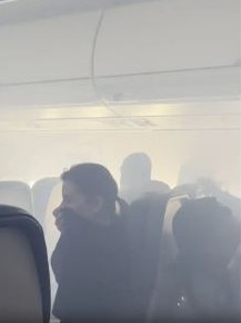 Passengers on a Delta Airlines plane were forced to evacuate when the cabin filled with a hazy smoke. Picture: ABC News