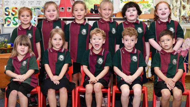 Wondai State School Preps. Back from left: Abbey, Amyra, Prep, Evelyn, Bianca, Mar. Front from left: Olivia, Lyra, Izayah, Patrick, Jim. Picture: Patrick Woods.