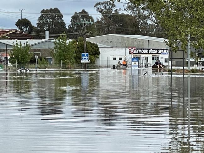 Many Seymour residents are unable to access their homes, as deep flood waters across a large area of the town have left them trapped.