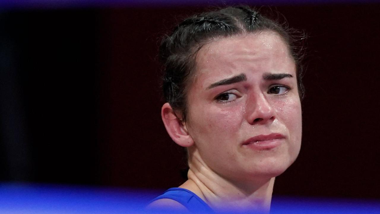 Australia's Skye Nicolson reacts after losing against Britain's Karriss Artingstall.