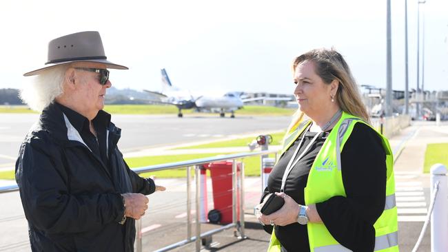 Ballina mayor David Wright and Ballina Byron Gateway Airport manager Julie Stewart.