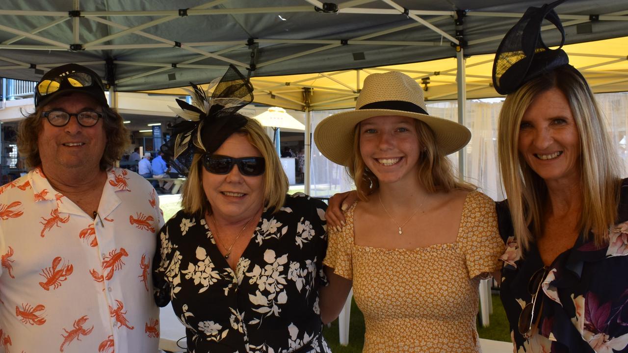 Dave Caddies, Karyn Caddies, Charlie Findlay and Jodie Findlay at the Gympie Times Ladies Race Day 2021. Photo: Elizabeth Neil