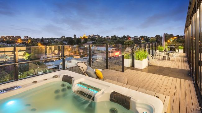 Spa with a view at the former Australia Post boss’ pad.