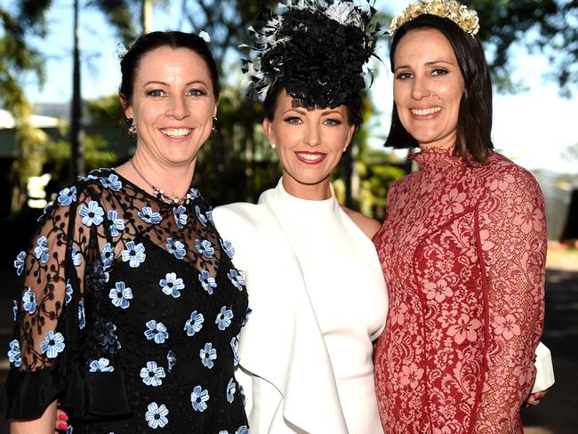 Townsville Jaguar Land Rover Ladies Race Day 2018. Socials. Lesley McMahon, Tanya Newcomber and Emma Micola