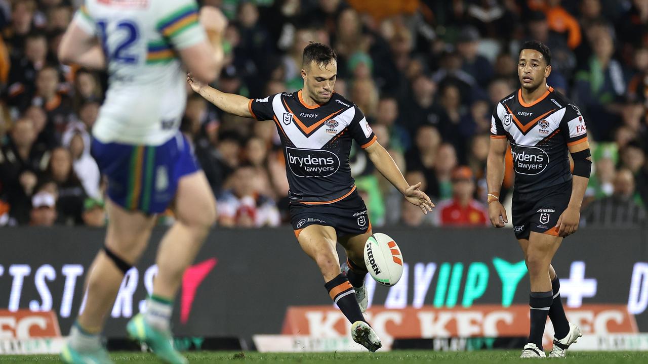 What a kick from Brooks. Photo by Cameron Spencer/Getty Images