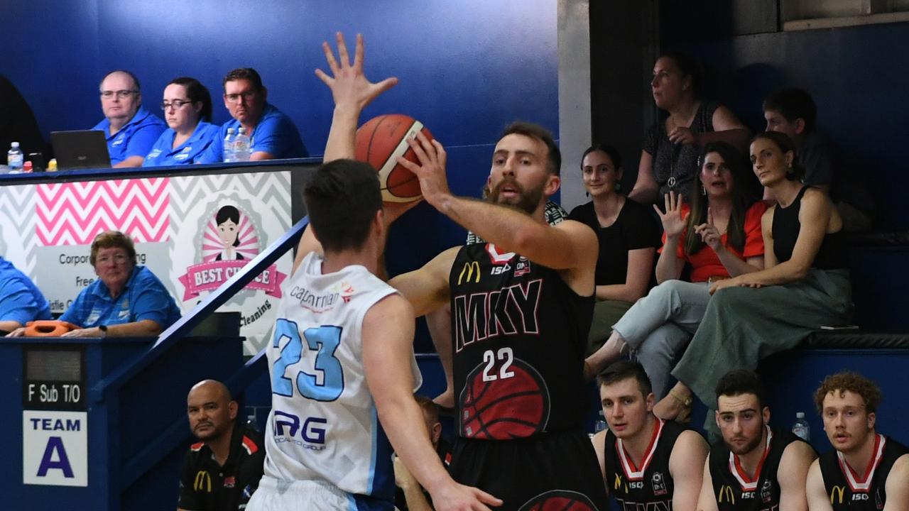 BASKETBALL ConocoPhillips CQ Cup Rd 1: Mackay Meteors' Lukass Blicavs with the ball
