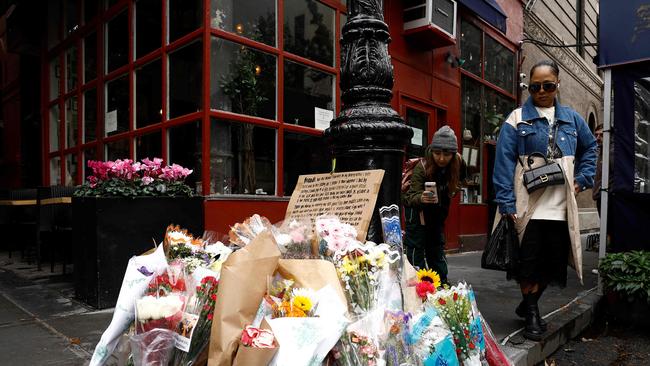 Flowers and handwritten cards have been left in honour of the late actor. Picture: John Lamparski/Getty Images