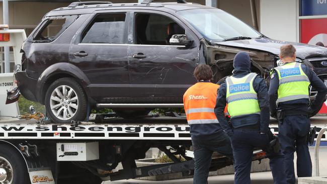 The car was removed this morning. Picture: David Crosling