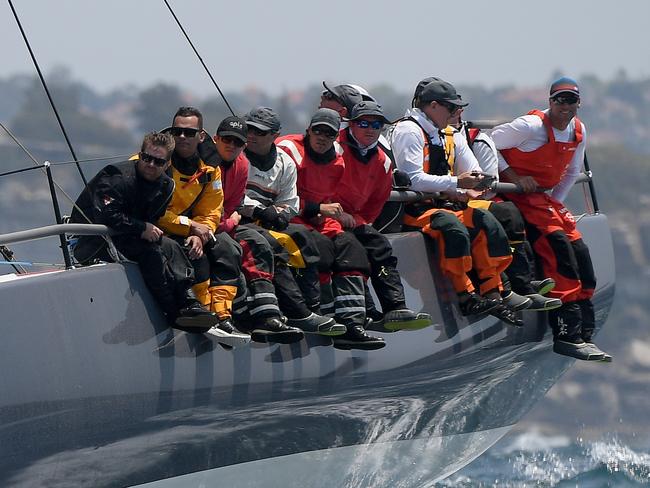 Ichi Ban leaves the heads at the start of the Sydney to Hobart Yacht race in Sydney, Thursday, December 26, 2019. (AAP Image/Dan Himbrechts) NO ARCHIVING, EDITORIAL USE ONLY