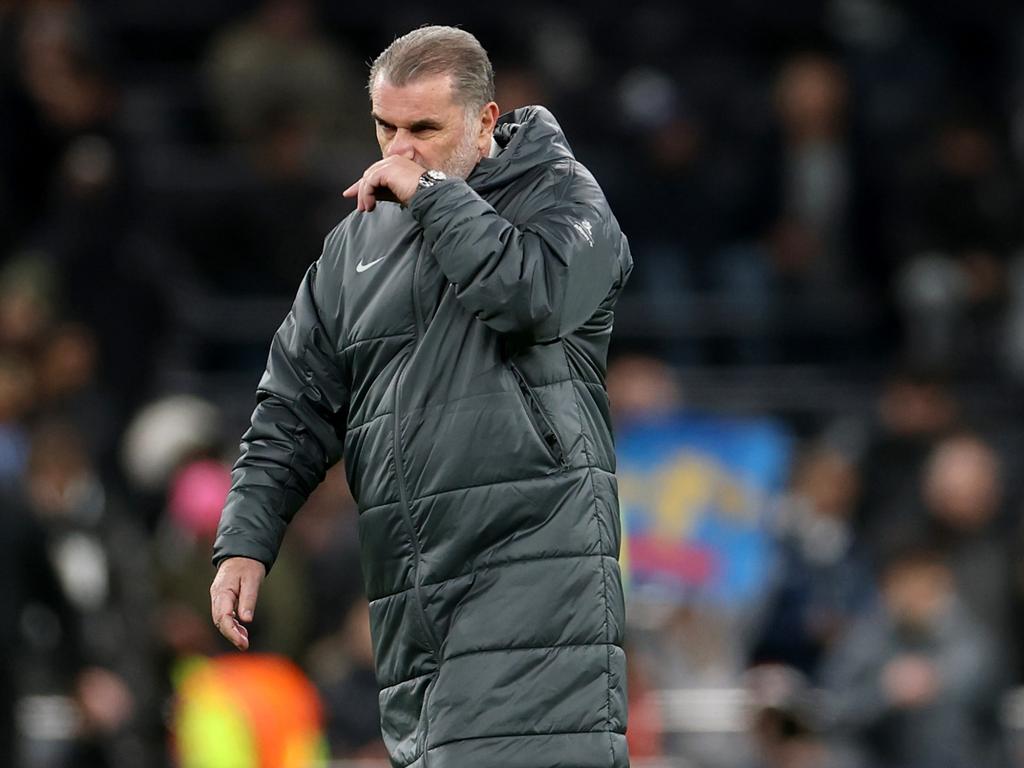 Ange Postecoglou reacts after Tottenham’s defeat. Picture: Getty Images