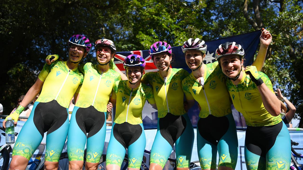 The team that helped Georgia Baker get to gold. Picture: Justin Setterfield/Getty Images