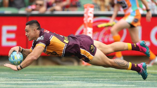 The form of the Broncos youngsters was one of their few silver linings at the NRL Nines. Picture: Getty Images.