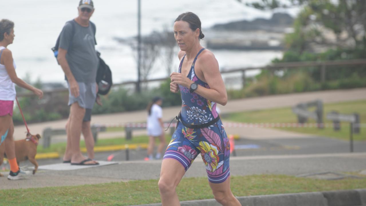 Action from the sprint event at the 2023 Mooloolaba Triathlon.