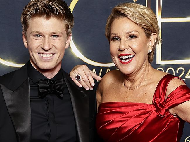 SYDNEY, AUSTRALIA - AUGUST 18: Robert Irwin and Julia Morris attend the 64th TV WEEK Logie Awards at The Star, Sydney on August 18, 2024 in Sydney, Australia. (Photo by Sam Tabone/Getty Images)